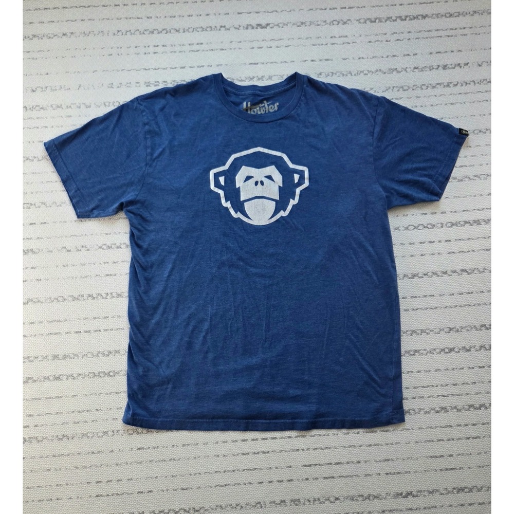 Howler Brothers Men's Blue Heed The Call Monkey Head Graphic T-Shirt Size Large